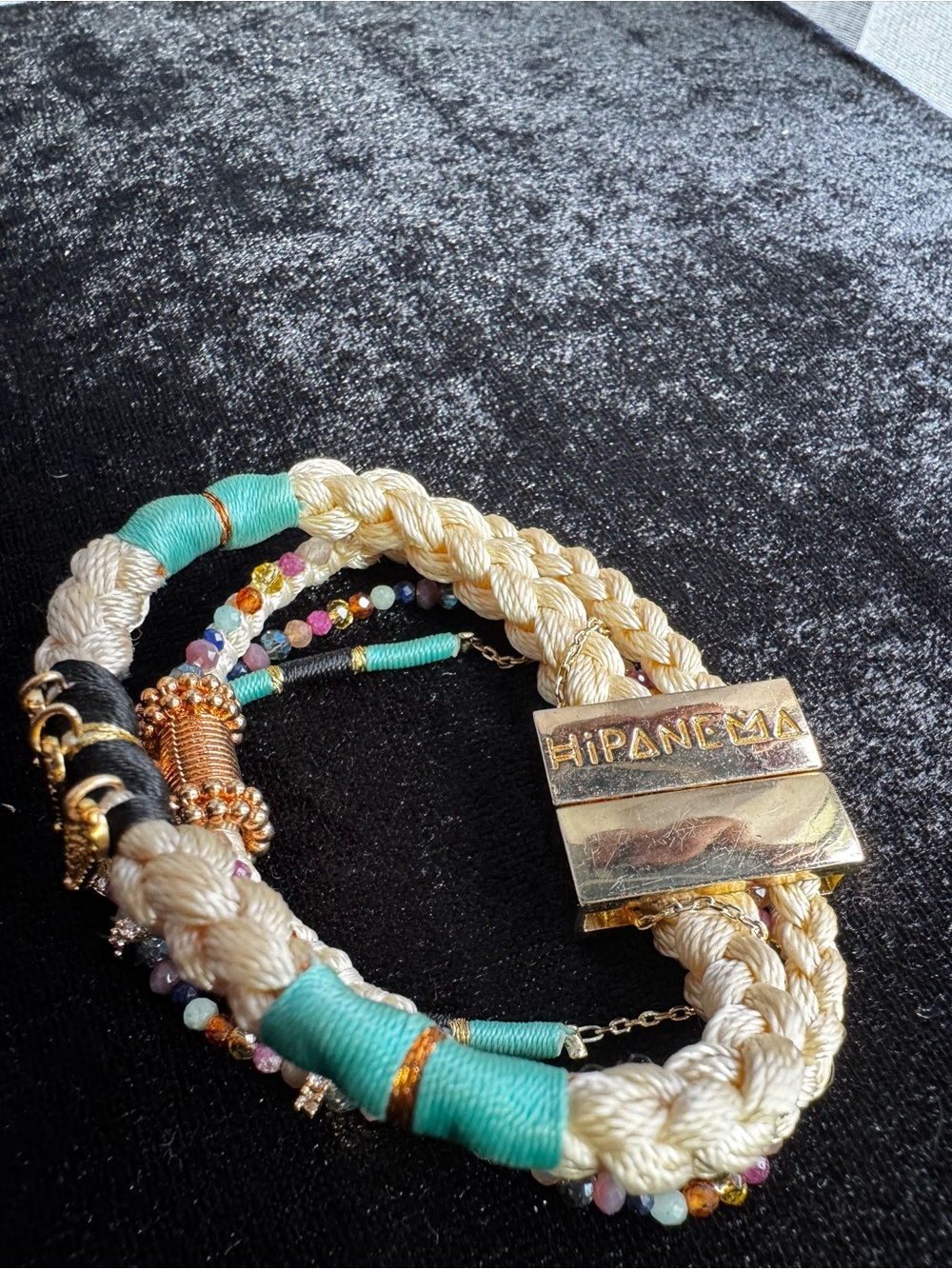HIPANEMA Goldtone Multi-Strands (4) Magnetic Lock 7" Bracelet
